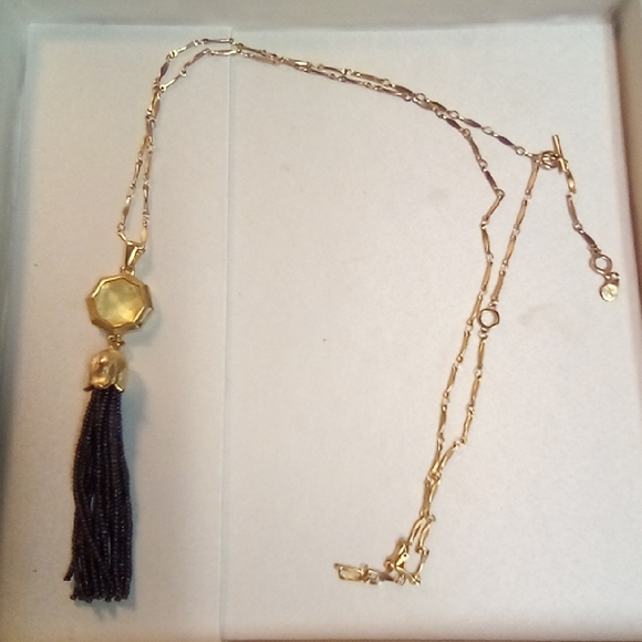 Chic Gold and Black Tassel Necklace - Picture 1 of 7